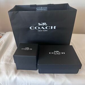 Lot of 3 COACH Paper Shopping Bags  and 2 Boxes